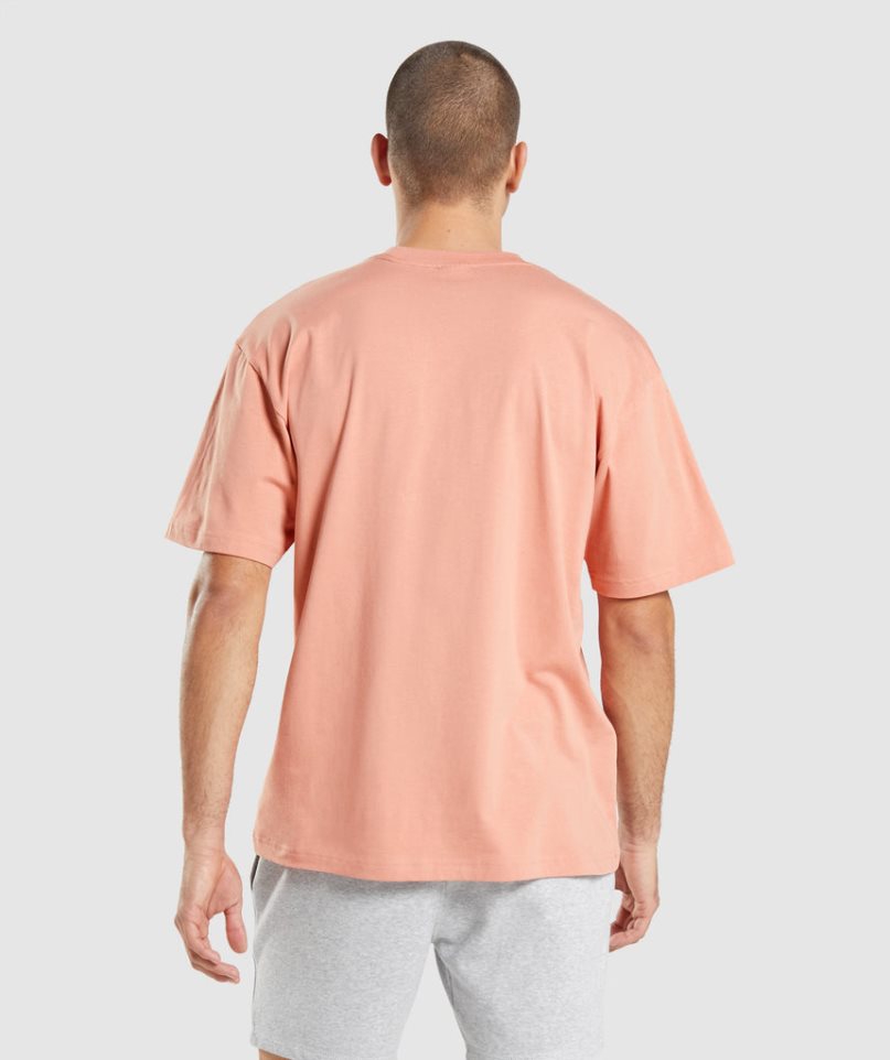 Men's Gymshark Essential Oversized T-Shirts Pink | NZ 0AMTVR